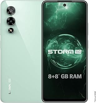 Lava Storm 5G(Gale Green,8GB RAM,128GB ROM)-Powered by MediaTek Dimensity 6080 Processor|120Hz FHD+ Display|50MP+8MP Ultrawide Camera|16MP FrontCamera|33W Fast Charging|Upto 16GB ExpandableRAM