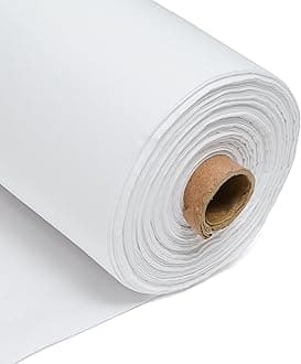 Plain White 100% Cotton Fabric Woven Calico 225GSM 150cm 60 Inch Wide (50 Meter) – for Sewing, Quilting, Curtain Linings, Pillowcases & Totes – Easy Fabric by The Metre by Discount Fabrics