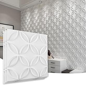 PVC 3D Wall Panel Interlocked Circles in Matt White Cover 32 Sq.ft, for Interior Ceiling and Wall Decor for Residential or Commerical