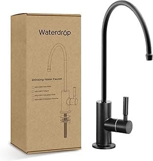 WaterdropFiltered Water Faucet, Drinking Water Faucet, Reverse Osmosis Faucet, Water Filter Faucet for Kitchen Sink, RO Faucet, Stainless Steel, Lead-Free, Black