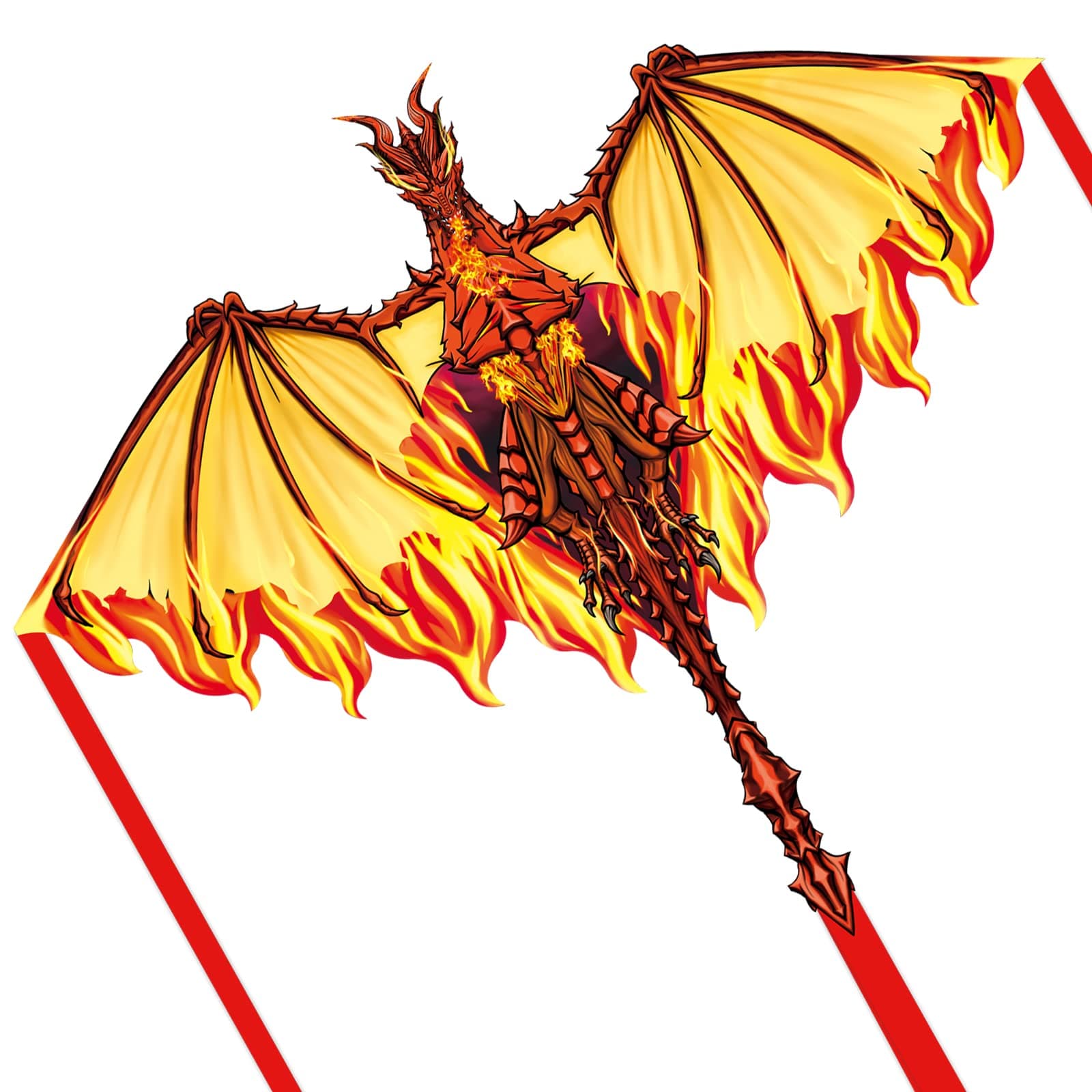 Dragon Kite for Kids & Adults - Easy to Fly for Beginners, Large Single Line for Beach Trip