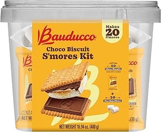 Choco Biscuit S’mores Kit – Individually Wrapped Packs with Chocolate Biscuits and Marshmallows for Easy S’mores Making, 16.94 oz (Pack of 20)