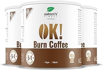 Nature's Finest by Nutrisslim OK!FatBurn Coffee - Instant Coffee Powder With L-Carnitine, Guarana and Elderberry, Ideal Weight Loss and Natural Drink for Energy, Vegan Coffee
