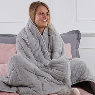 Brentfords Weighted Blanket Teddy Fleece 4kg Silver Grey, Valentines Gifts Winter Blanket Sleep Therapy Insomnia Anxiety Relief for Adults, 125 x 150cm - (Disclaimer Only suitable for age 3+ years)