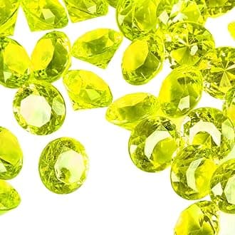 BabenestAcrylic Diamond Fake Gems Vase Filler, Babenest 240pcs 3/4 Inch Faux Diamonds Crystals Jewels for Table Scatters Easter Wedding Party Event Arts & Crafts Birthday Decoration Favor (Yellow)