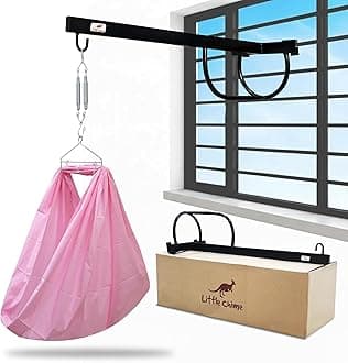 New Born Baby Window Cradle Hanger with Spring Set,Mosquito Protection Net and Cotton Cloth-Baby Hanging Swing Cradle(Pink)
