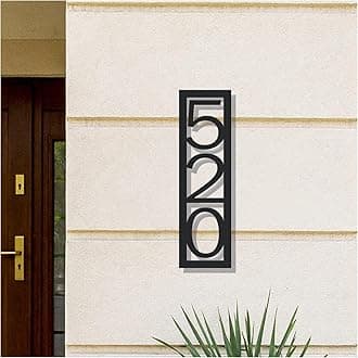 Custom Metal Modern House Number Sign for Outside - Personalized Vertical Outdoor Street Number Sign Address Number Plaque - Wall Art Decor Unique Handmade New Home Gift Housewarming Gift