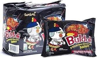 Buldak Hot Chicken Spicy Ramen Korea Instant Packaged Noodles,4.94 oz,Original,5 Pack
