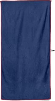 Flow Hydro Sport Towel - Microfiber Quick Dry Swimming Towels for Swim, Pool, Triathlon, and Other Water Sports in Medium, Large, XL, and Hooded Sizes (Navy, X-Large (72" x 40"))