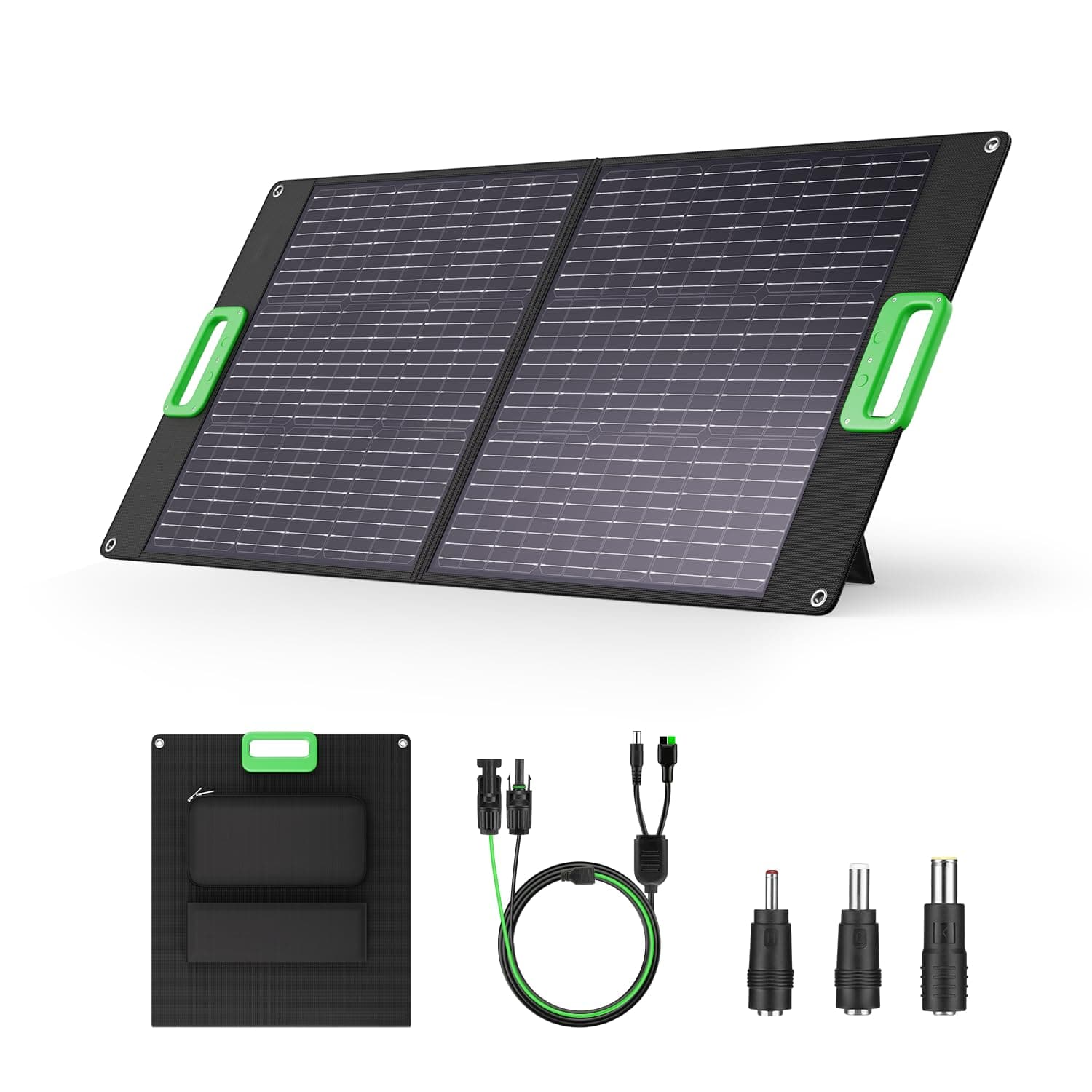 100W Solar Panel for Power Station, 21.5V Portable Foldable Solar Panel with Fast Charger and Adjustable Kickstand Solar Cell Solar Charger for Outdoor Camping RV Travel