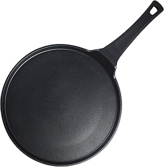 S·KITCHN Crepe Pan Nonstick Dosa Pan, Tawa Pan for Roti Indian, Non-Stick Pancake Griddle Compatible with Induction Cooktop, Comal for Tortillas, Griddle for Stove Top - 12.5 IN