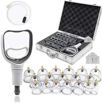 Professional Cupping Therapy Set, 18 PCS Suction Cups with Pumping Handle, Chinese Cupping Set, Anti Cellulite Cupping Massage for Body and Face, Relief Muscle Tension Pain