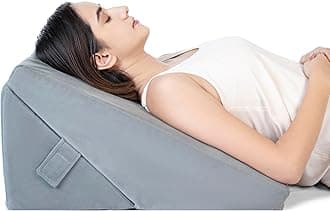 FOVERA Adjustable 9&12 Inch Memory Foam Bed Wedge Pillow I7 ways of Incline & Position I Helps with Acid Reflux, GERD, Heartburn, Back & Knee Pain, Post-Surgical Recovery (Velvet Grey, Pack of 1)