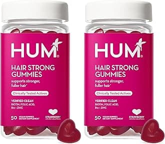 HUMHair Strong - Daily Gummies with Biotin to Improve Hair Growth - Fo Ti, Folic Acid, Zinc, Vitamin B12 & PABA to Support Healthy Hair, Skin and Nails for Women and Men (100-Count)
