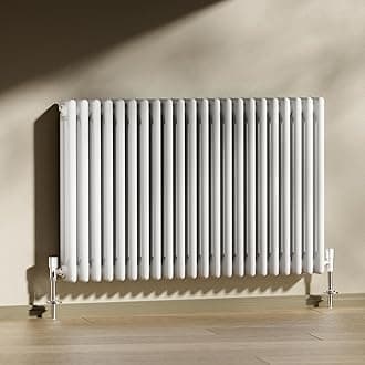 Heilmetz Column Radiator Horizontal Double, 600x1010mm Traditional Cast Iron Style 2 Column Radiators White Central Heating Radiator