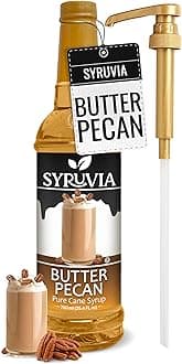 Coffee Syrup, Butter Pecan Flavored Syrup for Drinks, Lattes, and Desserts – 25.4 fl oz, With Pump