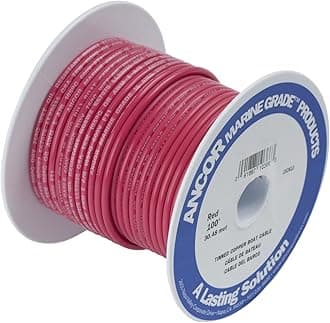 Ancor 104810 Tinned Copper Wire, 14 AWG (2mm2), Red - 100ft
