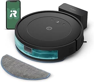 Roomba Robot Vacuum and Mop Combo (Y0140) - Vacuums & mops, Easy to use, Power-Lifting Suction, Multi-Surface Floors, Smart Navigation, Cleans in Neat Rows, Self-Charging, Bagless, Space-Saving