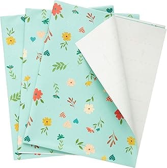 The Gift Wrap Company 58-191809 Cafe Floral Flat Gift Wrapping Paper Sheet Set, 30" x 23", Multicolor, 3 Pieces