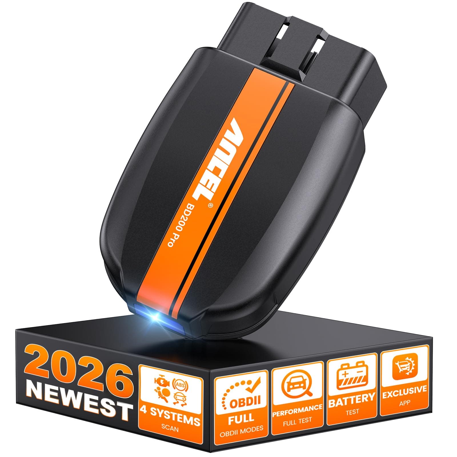 BD200 Pro OBD2 Scanner Bluetooth, Enhanced Wireless Code Readers ABS SRS Transmission Airbag Car Scanner Diagnostic Tool with Battery Test, Check Engine Light Exclusive App for iPhone & Android