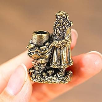 CHOVY 1PC Vintage Brass Santa Claus Statue - Perfect Artistic Decor for Home, Office, or Café - Ideal for Bookshelves, Living Room, and Desktop - Adds Charm to Winter, Christmas, and New Year Decor