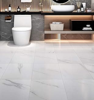 White and Black Marble Vinyl Tiles