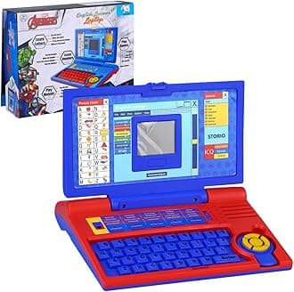 Storio Avengers Educational Laptop Computer Toy with Mouse|1 Year Extended Warranty|Kids Above 3 Years|20 Fun Activity Learning Toy|Letter Words Games Mathematics Music Logic Memory Tool,Multicolour