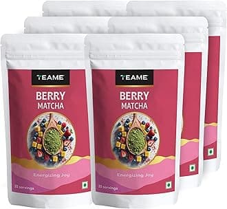 TE-A-ME Berry Matcha Tea Powder, 300g (198 Servings) | Tasty Macha | No Artificial Sweeteners | Premium Grade | Ceremonial Grade | Flavoured Matcha | Christmas Gift | New Year Gift