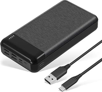 Odetrik Power Bank 27000mAh 4 Outputs Portable Charger with USB C input External Battery Pack Compatible for iPhone 12, iPad, Samsung, Android, Tablet and more (Black)