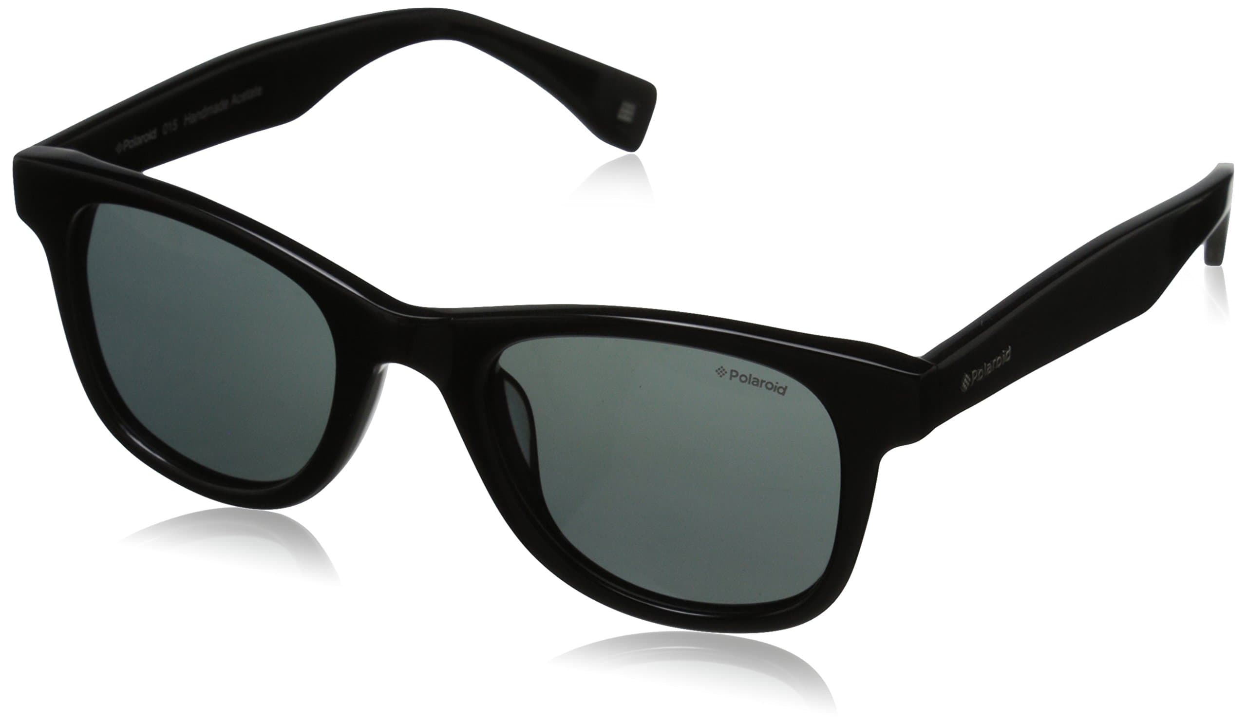 Polaroid Sunglasses PLD1002/S Rectangular Sunglasses, Black & Gray Polarized, 50 mm