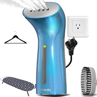 Portable Travel Garment Steamer for Clothes, Metal Steam Head, 25s Heat Up, Pump System, Mini Size, Handheld Steamer for Any Fabrics, No Water Spitting, 120V