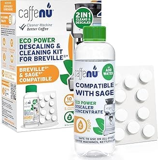 Compatible Descaling Solution and Cleaning Tablets for Sage and Breville Coffee Machines, 200ml Descaler and 10 Tablets for Removing Limescale for better Coffee Quality