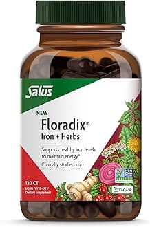 Iron + Herbs - Iron Supplement for Healthy Energy Support* - Supports Red Blood Cell Formation - Vegan, Non-GMO, Gluten-Free, Soy-Free - 120 Liquid Phyto-Caps
