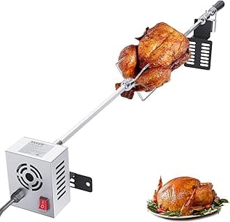 VEVOR Electric Rotisserie Kit Load 12kg Rotisserie with 9W Motor 4RPM Speed Stainless Steel Outdoor Automatic Rotisserie Kit Automatic Rotation Rotisserie Kit for Chicken Duck Turkey