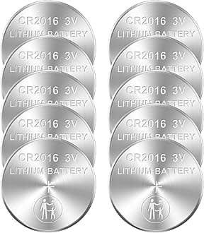 3V Lithium Batteries CR2016 10 Pack – Button Cell 2016 Batteries – Lithium CR2016 3 Volt Coin Battery – Alkaline 2016 Battery Replacement for Watch Key Fob Computers-10 Year Shelf Life
