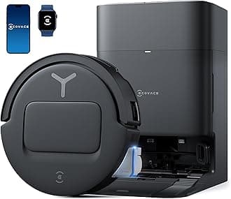 DEEBOT T80 Omni Robot Vacuum and Mop, 18,000Pa Suction, OZMO™ Roller Real-Time Mop Washing, Self-Emptying, Hot Air Drying, AI Navigation, Anti-Tangle Brush, for Pets, Carpets & Hard Floors