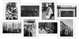 Jerry & Maggie picture frames 4x6 collage, 8 Opening picture frames 4x6 multiple photos Selfie Gallery Collage, Wall Hanging For 6x4 Photos (White)