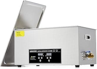 CREWORKSCREWORKS 22L Digital Ultrasonic Cleaning Machine with Heater and Timer, 480W Stainless Steel Ultrasonic Cleaner Machine, 5.8 gal Ultrasonic Parts Cleaner for Retainer Glasses Auto Tool Machine Part