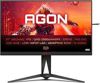 AGON Gaming - AG275QZ - 27 Inch QHD Monitor, 240Hz, 1ms GTG, IPS, HDR 400, G sync Compatible, Freesync premium, Heiught Adjust (2560 x 1440 @240Hz, c HDMI 2.0 / DP 1.4 / USB 3.2)
