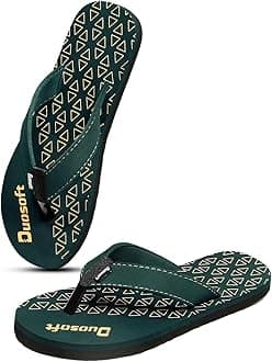 Doctor Walk Flip Flops with Triangle Pattern, Black and White, Comfortable Beach Slippers for Men's