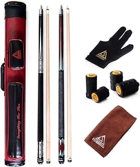 CUESOUL House Bar Pool Cue Sticks,Two Cue Sticks + 2x2 Pool Cue Case Hard