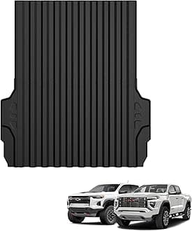 Bed Mat Compatible with 2023 2024 Chevy Colorado/GMC Canyon Perfectly Flush TPE Cargo Mats Bed Liner Heavy Duty Rear Trunk Mat All Weather Protection