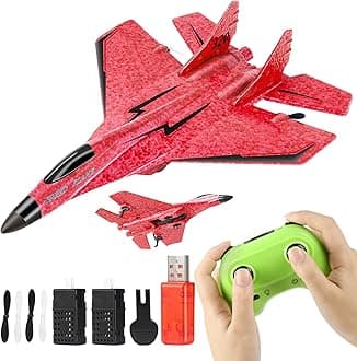 Wireless Airplane Toy - 2.4GHZ RC Glider with Lights, Remote Control Airplane for Adults & Kids