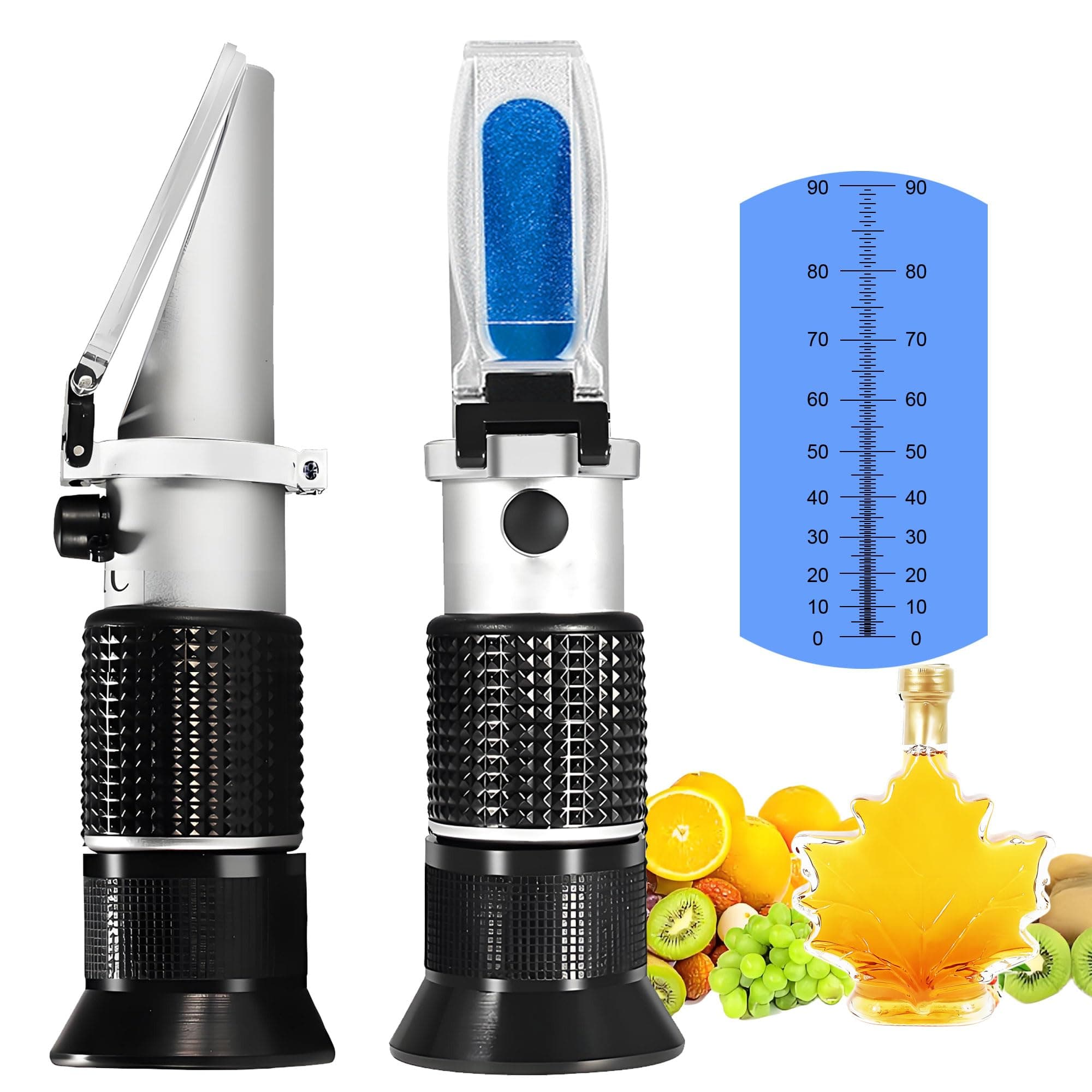 0-90% Brix Meter Refractometer,V·RESOURCING Portable Hand Held Sugar Content Measurement for Sugar, Food, Fruit, Beverages Honey