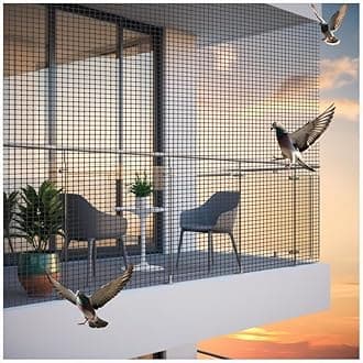 Bird Control Black Nylon Knotted Anti-Bird Net UV Stabilized Multi Filament with Tying Ropes Attached, Cable Ties & Cup Hooks for Easy Installation - Black - 4ft x 6ft