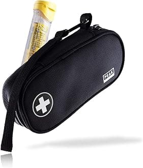 Peak Gear EpiPen Carrying Case - Medicine Travel Bag with Lifetime Lost & Found Service | Black