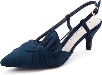 GreatonuWomen Shoes Kitten Heels Slingback Dress Pumps (10 US/41 EU, Blue)
