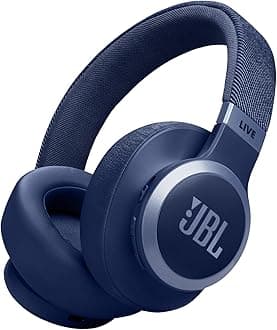 LIVE 770NC - Wireless Over-Ear Headphones with True Adaptive Noise Cancelling with Smart Ambient, Up to 65 hours of battery life, Comfort-fit fabric headband & carrying pouch (Blue)