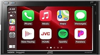 JVC KW-M875BW Built in Wi-Fi for Wireless CarPlay Android Auto, 6.8" LCD Touchscreen Display, AM/FM, Bluetooth, MP3 Player, USB Port, Double DIN, 13-Band EQ, SiriusXM Car Radio (Renewed)