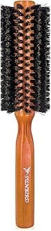 SUNBIRD 100% Boar Bristle Round Hair Brush with Natural Solid Wood Handle, Anti‑Static Professional Styling Brush for Blow Drying, Curling, Smoothing Frizz, Scalp Massage & All Hair Types(2.0INCH)